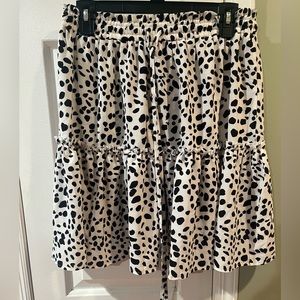 Black and white Dalmatian print skirt